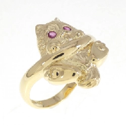 Nhẫn ruby K18YG hình mèo