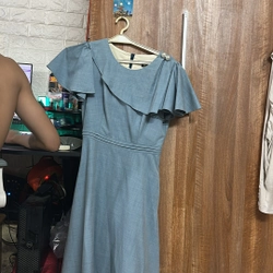 Váy xanh công sở sai L