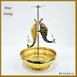 Khay cắm hương vòng, khay xông trầm hương - Đồ thờ Bình An - Decor Phong thuỷ 717637