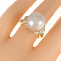 Nhẫn ngọc trai trắng K18YG 12.7mm 670671