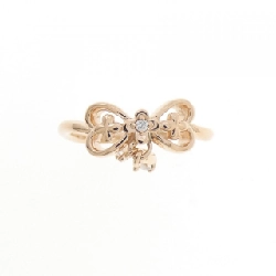 Nhẫn hồng K10PG hình trái tim và ruy băng - Hàng hiệu Authentic 849419