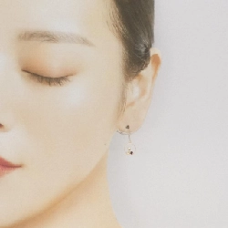 K10YG Bông tai Garnet - Hàng hiệu Chính hãng 868090