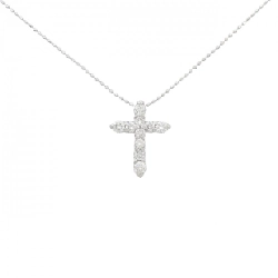 Dây chuyền kim cương K18WG/750WG hình chữ thập 0.50CT - Hàng hiệu chính hãng