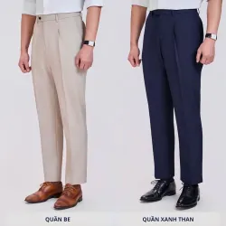 Quần Tây nam màu be và xanh than kiểu dáng lịch sự, chất liệu nhập khẩu 1032377