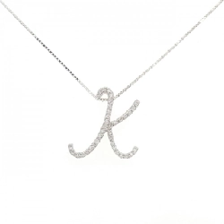 K18WG Chữ cái K Dây chuyền kim cương 0.20CT - Hàng hiệu Chính hãng