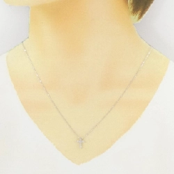 K18WG Dây chuyền kim cương chéo 0.15CT - Hàng hiệu Authentic 860373