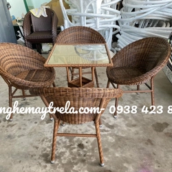 Bộ bàn ghế cafe mây nhựa giá rẻ 530930