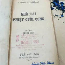 Sách trước 1975. Văn học Mỹ NHÀ TÀI PHIỆT CUỐI CÙNG -  Scott Fitzgerald 702536