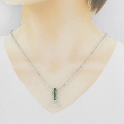 Dây chuyền garnet xanh 750WG 0.85CT - Hàng hiệu Authentic 865245