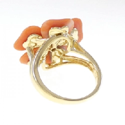 Nhẫn hoa san hô K18YG - Hàng hiệu Authentic 853596