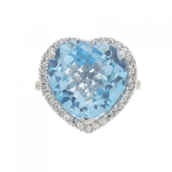 Nhẫn hình trái tim Blue Topaz K18WG 10.04CT - Hàng hiệu Chính hãng 848644
