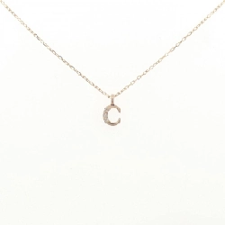 K18PG Chữ cái C Dây chuyền Kim cương 0.01CT - Hàng hiệu Chính hãng