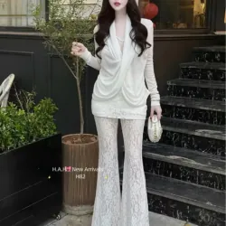 set áo cotton mix quần ren cao cấp co giãn 786009