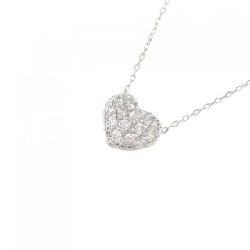 K18WG Pave Heart Diamond Necklace 0.10CT - Hàng hiệu Authentic 856664