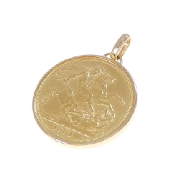 K18YG(枠) Đồng xu Mặt dây chuyền - Hàng hiệu Authentic 866686