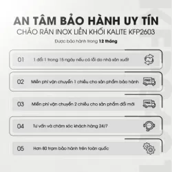 Chảo rán inox liền khối cao cấp KALITE KFP2603 – Hiệu suất bắt từ 98%, size 26cm tiện lợi 572307