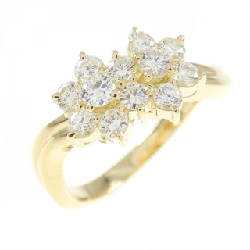 Nhẫn kim cương hoa K18YG 0.57CT