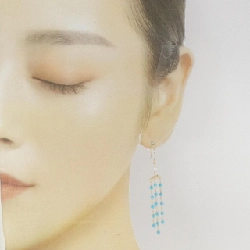 K18YG Bông tai ngọc lam - Hàng hiệu Authentic 871891