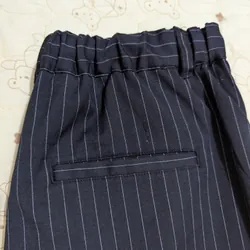 Quần tây ống rộng màu xanh than đậm kẻ sọc 98% 605639
