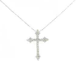 K18WG Dây chuyền kim cương chéo 0.50CT - Hàng hiệu chính hãng