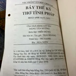 Bảy Thế Kỷ Thơ Tình Pháp - Hoài Anh Tuyển Chọn 966549