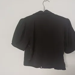 ÁO CROPTOP SƠ MI ĐEN NỮ 740014