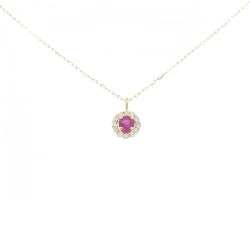 Dây chuyền ruby K18YG 0.10CT - Hàng hiệu chính hãng
