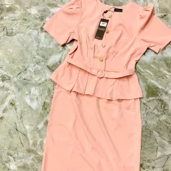 Đầm tiệc tiểu thư size XL hồng - GUCO