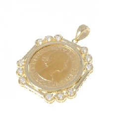 K18YG(khung) Kim cương Đồng xu 0.37CT Mặt dây chuyền - Hàng hiệu Chính hãng