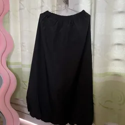 Chân váy bí dài màu đen lưng thun 589891