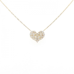 K18YG Dây chuyền kim cương hình trái tim Pavé 0.50CT - Hàng hiệu Chính hãng