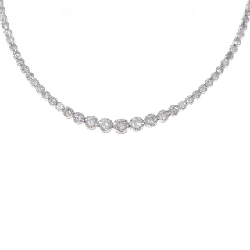 K18WG Dây chuyền kim cương - Hàng hiệu Chính hãng