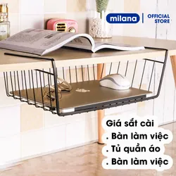 2c Khay Lưới Sắt Để Đồ Dưới Bàn Học, Kệ Khung Gài Siêu Gọn Gàng - Size 33x23cm  576424