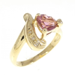 Nhẫn tourmaline K18YG hình trái tim