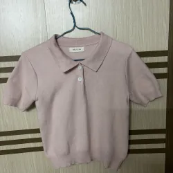 Tặng áo polo len thỏ, màu hồng phấn