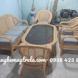 Bàn ghế sofa mây lưới 472912