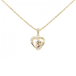 K18YG Dây chuyền trái tim kim cương 0.22CT - Hàng hiệu Authentic