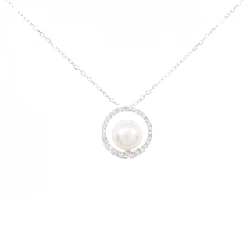 K18WG Ngọc trai Akoya Dây chuyền 7.1mm - Hàng hiệu Chính hãng