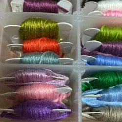 Hộp chỉ thêu kèm khung gỗ tròn 733038