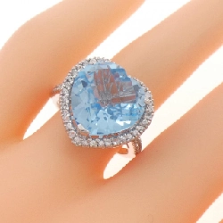 Nhẫn hình trái tim Blue Topaz K18WG 10.04CT - Hàng hiệu Chính hãng 848644