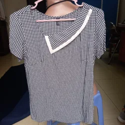 Áo sơ mi nữ kiểu size M màu tím và kẻ caro, chất liệu thô mát nhẹ Không Có Lỗi 1021133