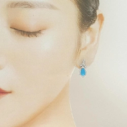 K18WG Bông tai ngọc lam - Hàng hiệu Authentic 866677