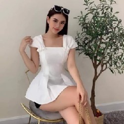 Áo peplum cổ rộng vai tay nhí bo eo dáng xòe 14608