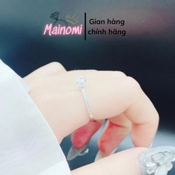 Nhẫn nữ đai tròn ôm đá cao 5ly viền 1 hàng đá MAINOMI size 1.75 292222