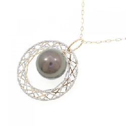 K18YG/K18WG Ngọc trai đen dây chuyền 9.4mm - Hàng hiệu Chính hãng 857510