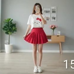 Set váy áo thun kitty xinh xắn size S M còn nguyên tag 1023562