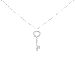 K18WG Dây chuyền kim cương 0.12CT - Hàng hiệu Chính hãng