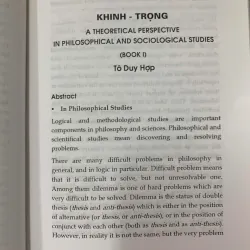 KHINH - TRỌNG MỘT QUAN ĐIỂM LÝ THUYẾT TRONG NGHIÊN CỨU TRIẾT HỌC VÀ  XÃ HỘI HỌC (QUYỂN 1) 572186