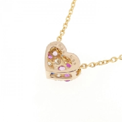 K18YG Dây chuyền đá màu hình trái tim - Hàng hiệu Authentic 859608