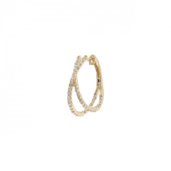 Bông tai kim cương K18YG 0.25CT một bên - Hàng hiệu Chính hãng